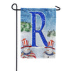 Uncle Snowman Monogram Garden Flag