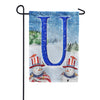 Uncle Snowman Monogram Garden Flag