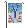 Uncle Snowman Monogram Garden Flag