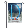 Winter Moon Monogram Garden Flag