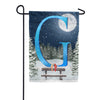 Winter Moon Monogram Garden Flag