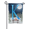 Winter Moon Monogram Garden Flag