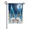 Winter Moon Monogram Garden Flag