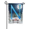 Winter Moon Monogram Garden Flag