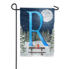 Winter Moon Monogram Garden Flag