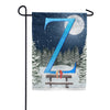 Winter Moon Monogram Garden Flag