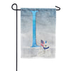 Polar Bear Snow Family Monogram Garden Flag