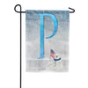 Polar Bear Snow Family Monogram Garden Flag