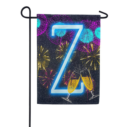 New Year Cheers Monogram Garden Flag