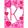 Happy Valentine's Day Hearts Monogram Garden Flag