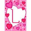 Happy Valentine's Day Hearts Monogram Garden Flag