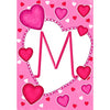 Happy Valentine's Day Hearts Monogram Garden Flag