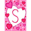 Happy Valentine's Day Hearts Monogram Garden Flag