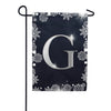 Silver Snowflakes Monogram Garden Flag