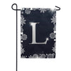 Silver Snowflakes Monogram Garden Flag