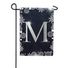 Silver Snowflakes Monogram Garden Flag