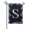 Silver Snowflakes Monogram Garden Flag