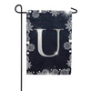 Silver Snowflakes Monogram Garden Flag