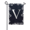 Silver Snowflakes Monogram Garden Flag