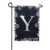 Silver Snowflakes Monogram Garden Flag