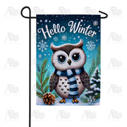 Hello Winter Owl Garden Flag