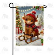 Christmas Highland Cow Garden Flag