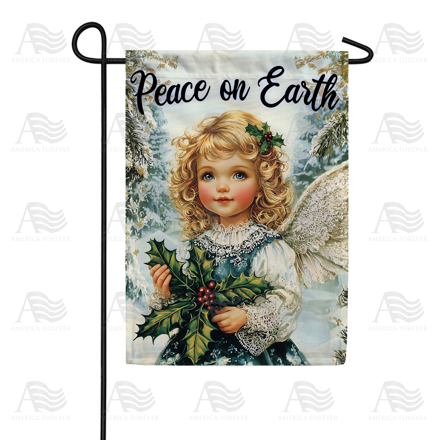 Peace on Earth Angel Garden Flag