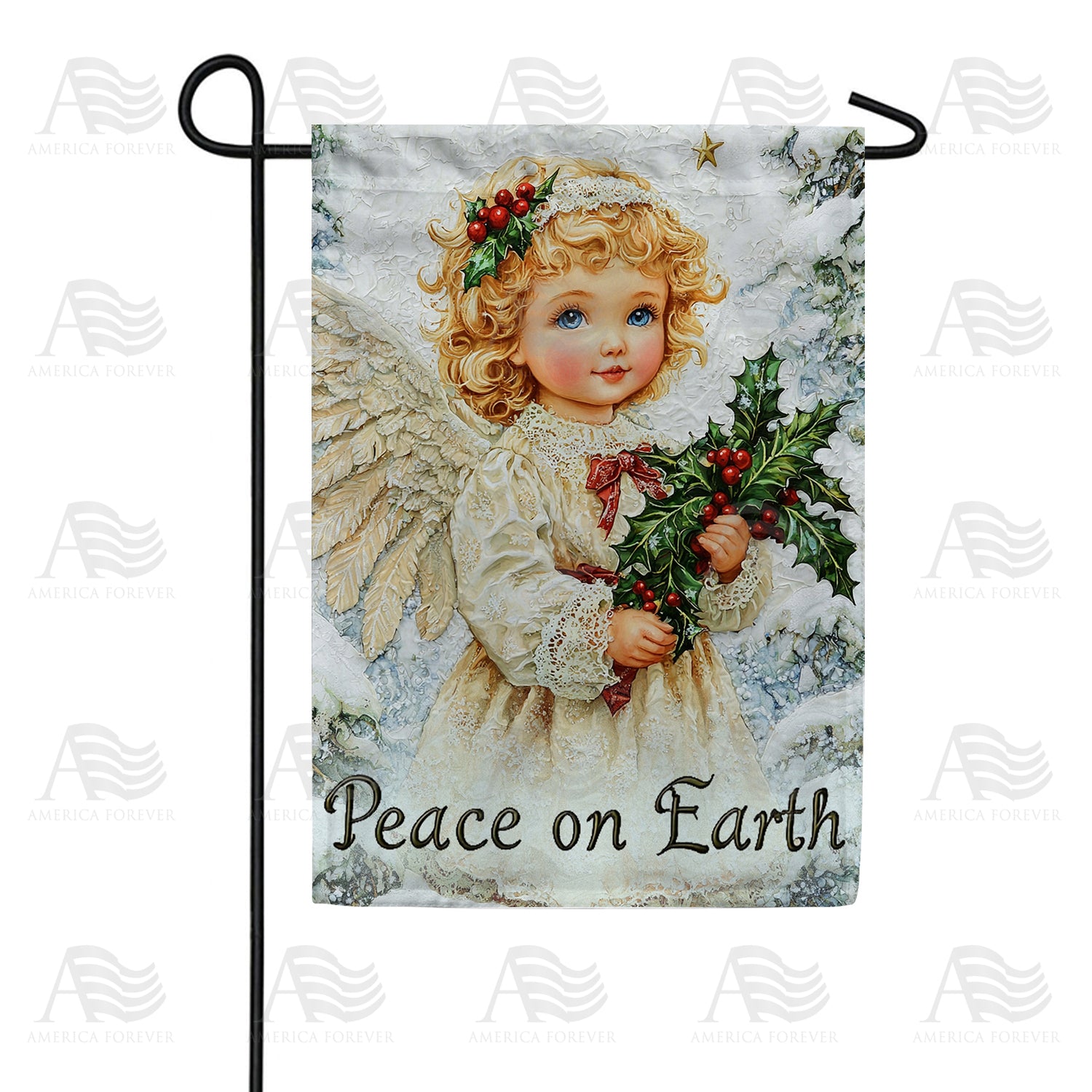 Christmas Angel Peace On Earth Garden Flag