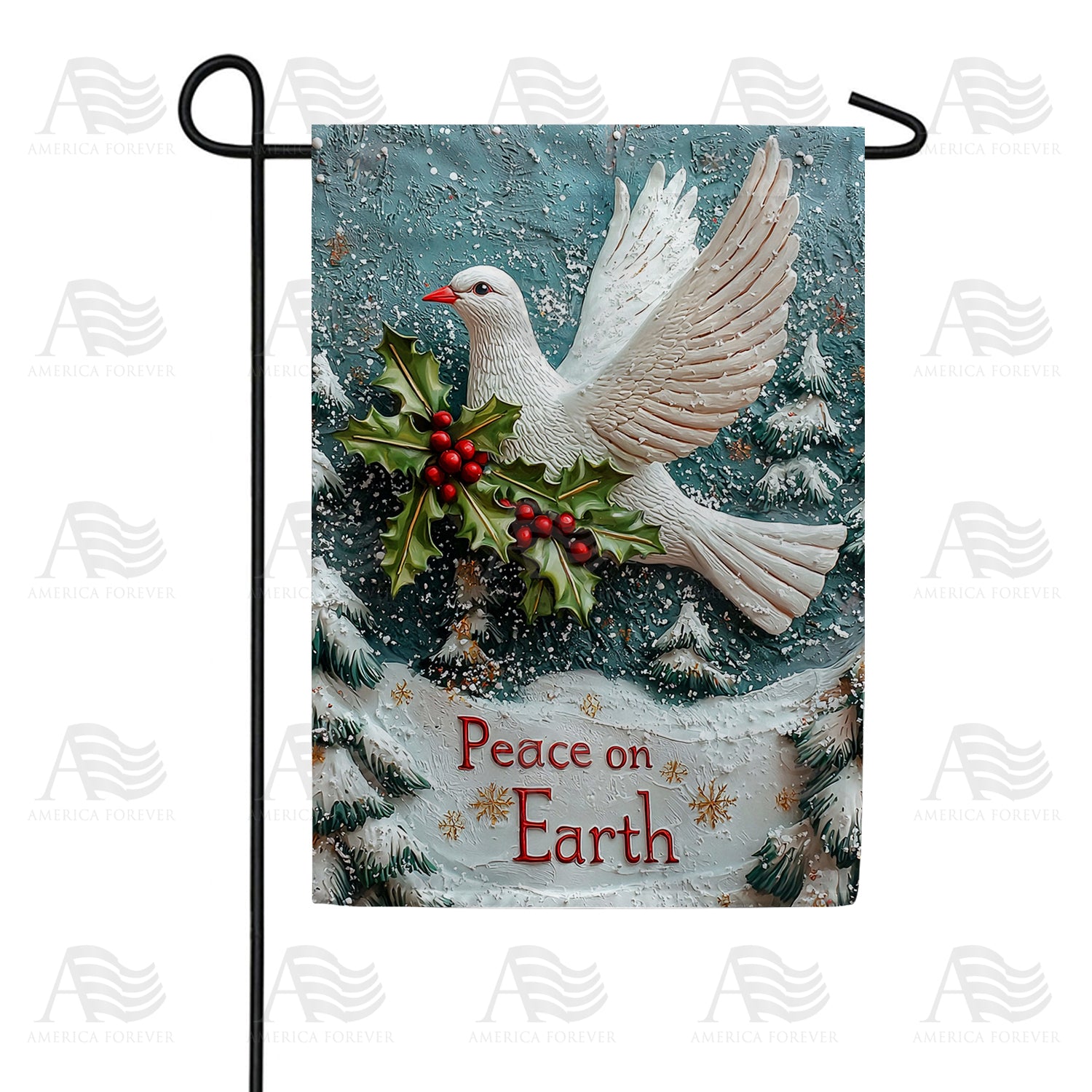 Peace on Earth Dove Christmas Garden Flag