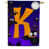 Crazy Bat Party Monogram House Flag