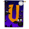 Crazy Bat Party Monogram House Flag