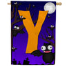 Crazy Bat Party Monogram House Flag