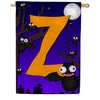 Crazy Bat Party Monogram House Flag