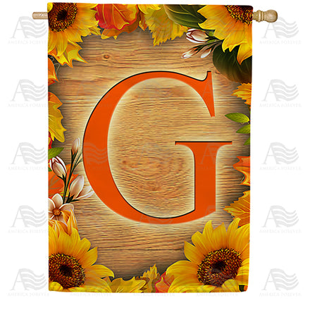 autumn-sunflowers-monogram-house-flag