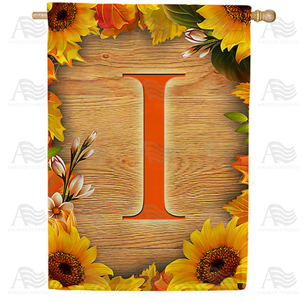 autumn-sunflowers-monogram-house-flag