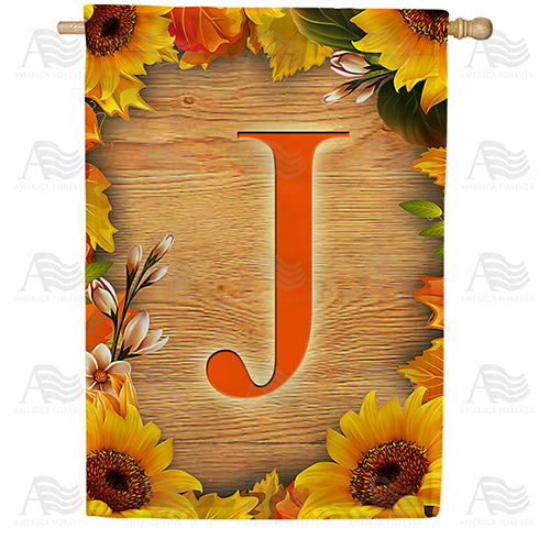 autumn-sunflowers-monogram-house-flag