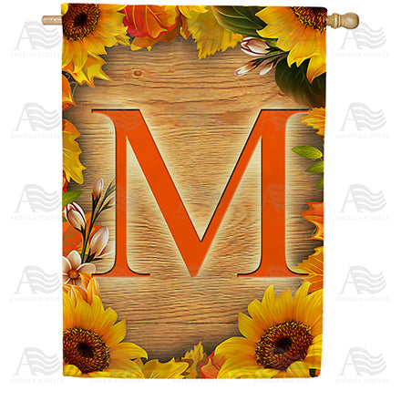 autumn-sunflowers-monogram-house-flag