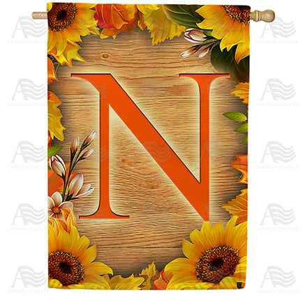 autumn-sunflowers-monogram-house-flag