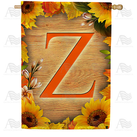 autumn-sunflowers-monogram-house-flag