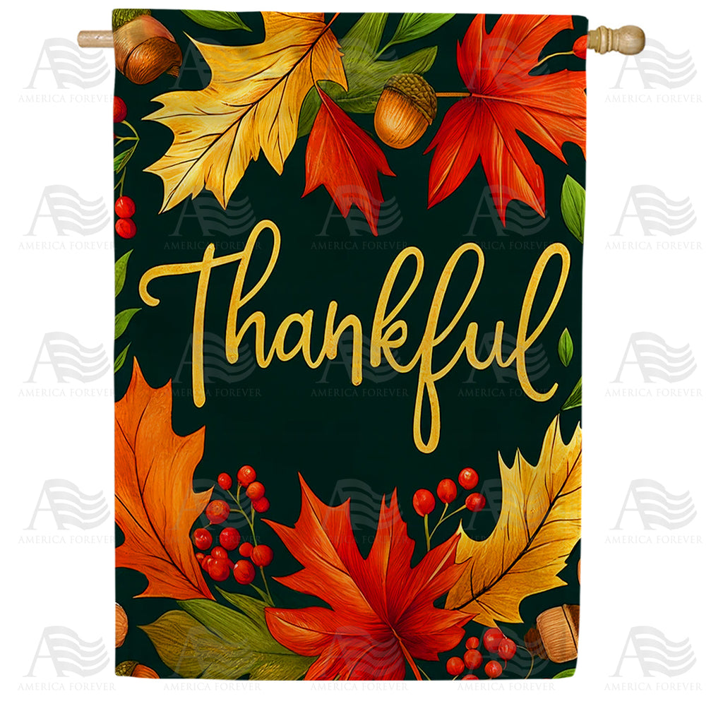 Thankful Leaves House Flag