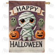 Happy Halloween Mummy House Flag