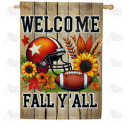 Welcome Fall Y'all Football House Flag