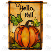 Hello Fall Pumpkin House Flag