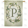 sage-floral-monogram-house-flag