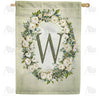 sage-floral-monogram-house-flag