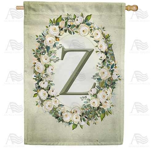 sage-floral-monogram-house-flag