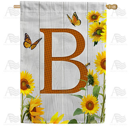 country-sunflowers-monogram-house-flag