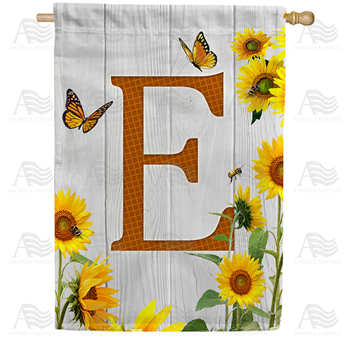 country-sunflowers-monogram-house-flag