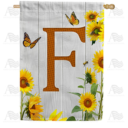 country-sunflowers-monogram-house-flag