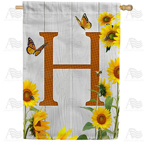 country-sunflowers-monogram-house-flag